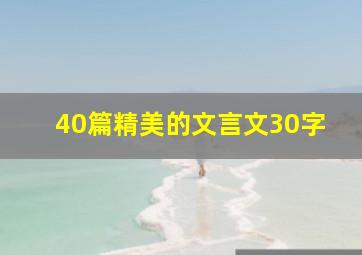 40篇精美的文言文30字