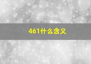 461什么含义