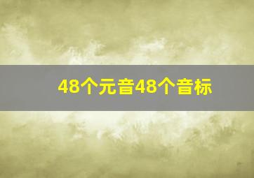 48个元音48个音标