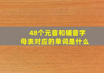 48个元音和辅音字母表对应的单词是什么