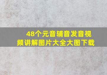 48个元音辅音发音视频讲解图片大全大图下载