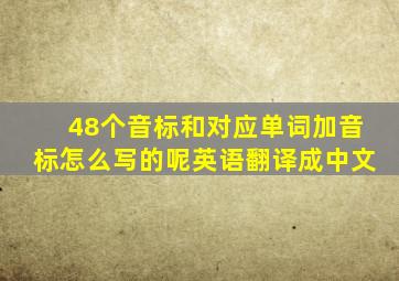 48个音标和对应单词加音标怎么写的呢英语翻译成中文