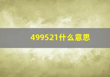 499521什么意思