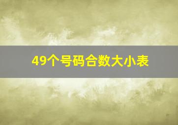 49个号码合数大小表