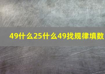 49什么25什么49找规律填数