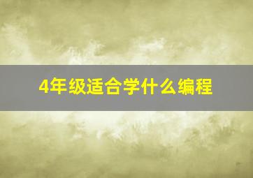 4年级适合学什么编程