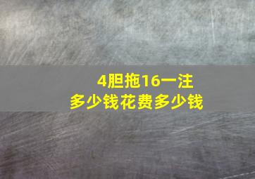 4胆拖16一注多少钱花费多少钱