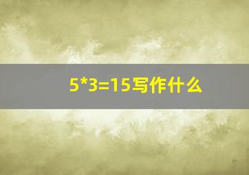 5*3=15写作什么