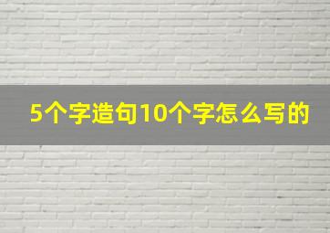 5个字造句10个字怎么写的