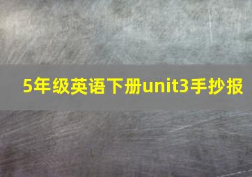 5年级英语下册unit3手抄报