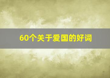 60个关于爱国的好词