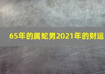 65年的属蛇男2021年的财运