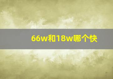 66w和18w哪个快