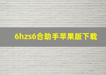 6hzs6合助手苹果版下载