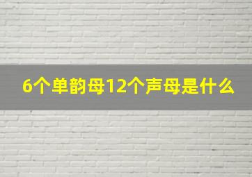 6个单韵母12个声母是什么