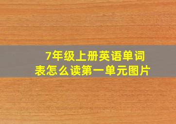 7年级上册英语单词表怎么读第一单元图片