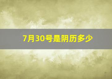 7月30号是阴历多少