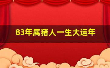 83年属猪人一生大运年