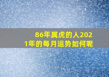 86年属虎的人2021年的每月运势如何呢