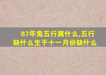 87年兔五行属什么,五行缺什么生于十一月份缺什么