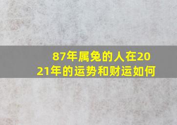 87年属兔的人在2021年的运势和财运如何