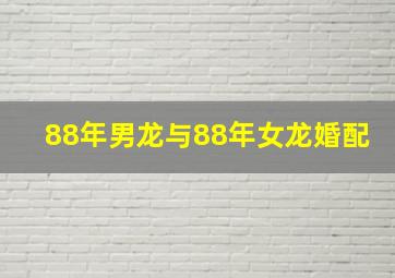 88年男龙与88年女龙婚配