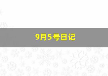 9月5号日记