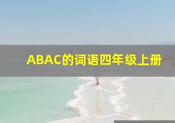 ABAC的词语四年级上册