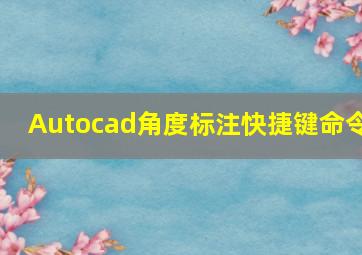 Autocad角度标注快捷键命令