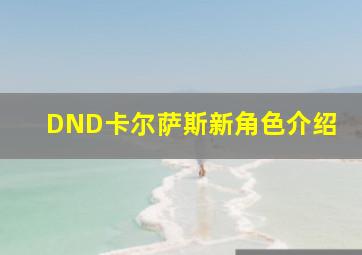 DND卡尔萨斯新角色介绍