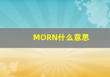 MORN什么意思