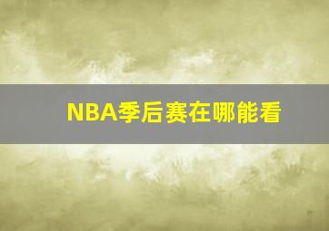 NBA季后赛在哪能看