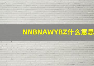 NNBNAWYBZ什么意思