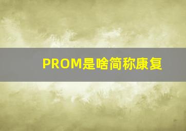 PROM是啥简称康复