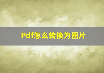 Pdf怎么转换为图片