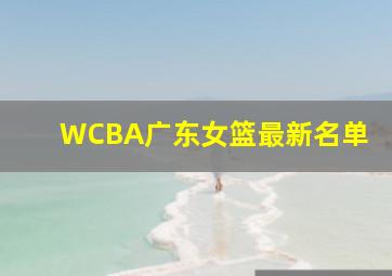 WCBA广东女篮最新名单