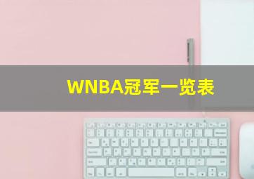 WNBA冠军一览表