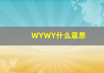 WYWY什么意思