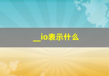 __io表示什么