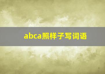 abca照样子写词语