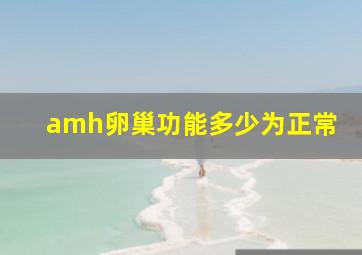 amh卵巢功能多少为正常