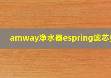 amway净水器espring滤芯更换