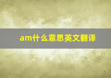 am什么意思英文翻译