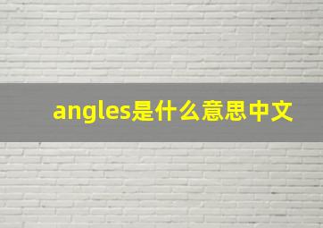 angles是什么意思中文