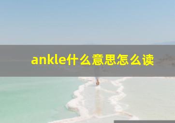 ankle什么意思怎么读