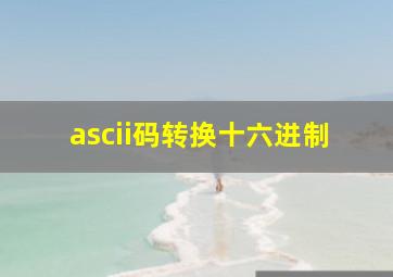 ascii码转换十六进制