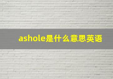 ashole是什么意思英语