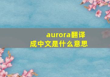 aurora翻译成中文是什么意思