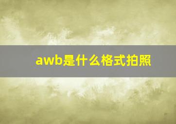 awb是什么格式拍照