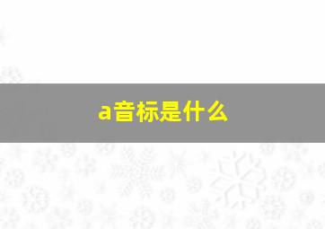 a音标是什么